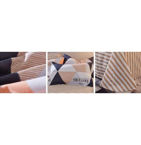 Комплект постельного белья "Треугольники коричневые" (двуспальный-евро)