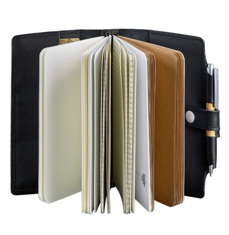 Шкіряний блокнот софт-бук 4.0 A5 mini (чорний) шкіра Krast