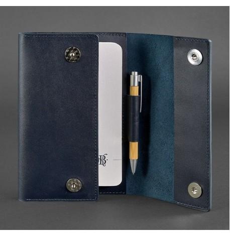 Шкіряний блокнот софт-бук 5.0 A5 mini (темно-синій)