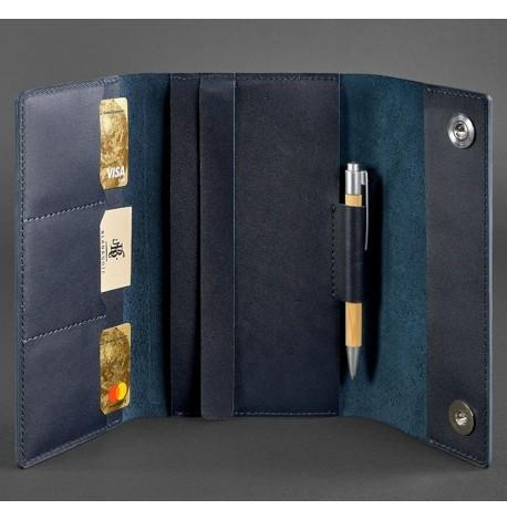 Шкіряний блокнот софт-бук 5.0 A5 mini (темно-синій)