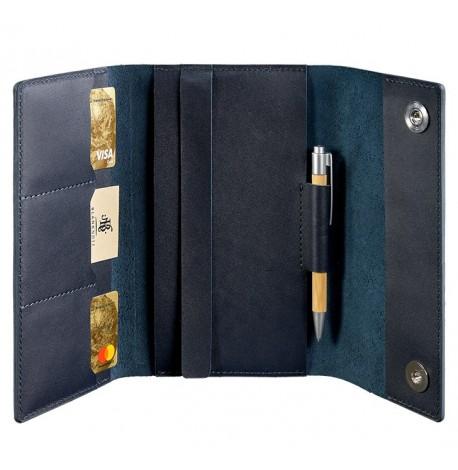 Шкіряний блокнот софт-бук 5.0 A5 mini (темно-синій)