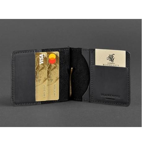 Зажим для денег кожаный 1.0 (черный) кожа Crazy Horse