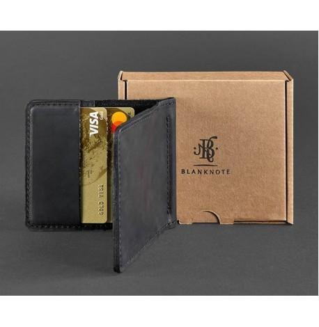 Зажим для денег кожаный 1.0 (черный) кожа Crazy Horse