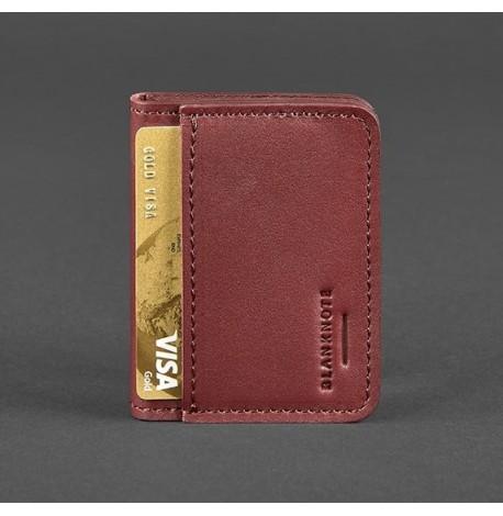 Кожаная обложка для прав или id-паспорта 4.0 (бордовая)