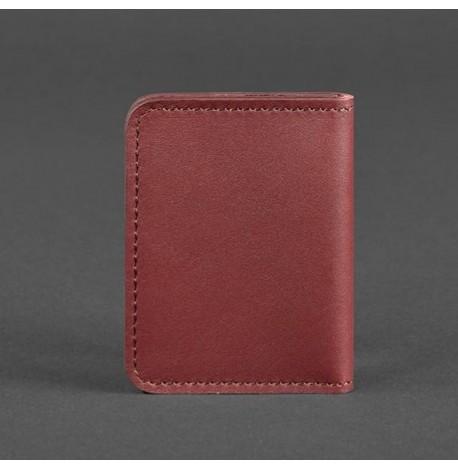 Кожаная обложка для прав или id-паспорта 4.0 (бордовая)