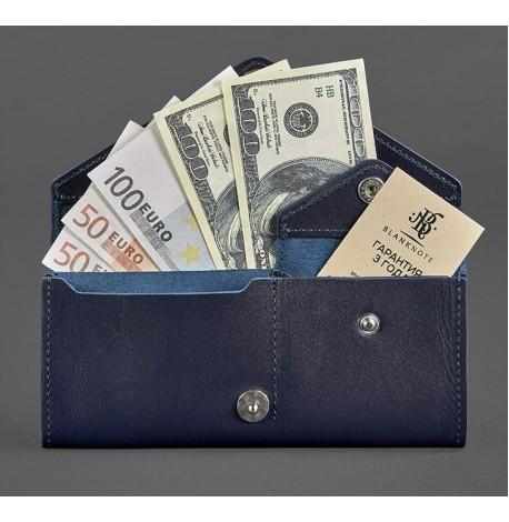 Гаманець жіночий з натуральної шкіри Керрі 1.0 (темно-синій)