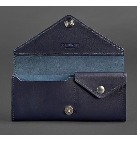 Гаманець жіночий з натуральної шкіри Керрі 1.0 (темно-синій)