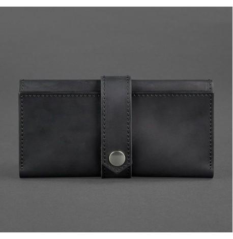 Портмоне из натуральной кожи  3.0 (черное) кожа Crazy Horse