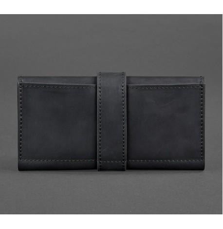 Портмоне из натуральной кожи  3.0 (черное) кожа Crazy Horse