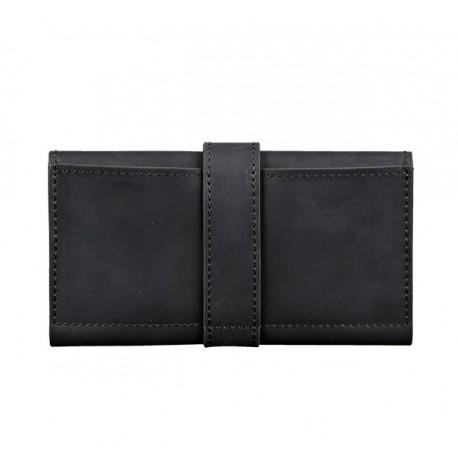 Портмоне из натуральной кожи  3.0 (черное) кожа Crazy Horse