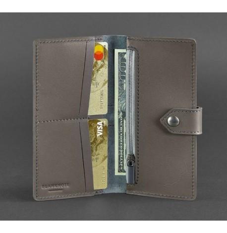 Портмоне з натуральної шкіри 3.1 (шкіра Krast) темно-бежеве