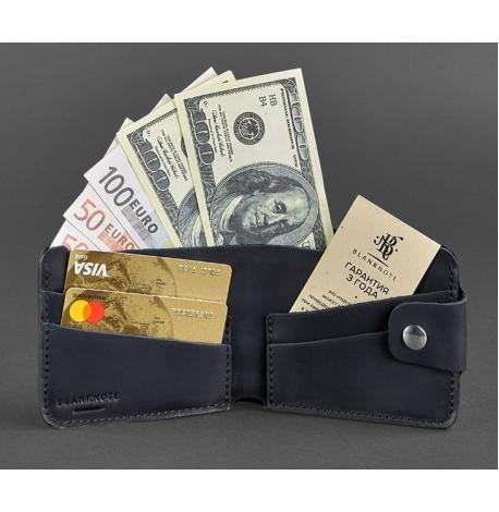 Портмоне з натуральної шкіри 4.3 (шкіра crazy horse) чорне