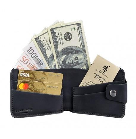 Портмоне з натуральної шкіри 4.3 (шкіра crazy horse) чорне