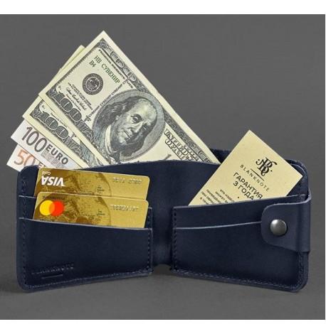 Портмоне з натуральної шкіри 4.3 (темно-синє)