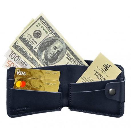 Портмоне з натуральної шкіри 4.3 (темно-синє)