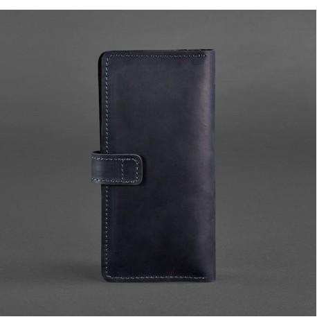 Портмоне из натуральной кожи 7.0 (синее) кожа Crazy Horse