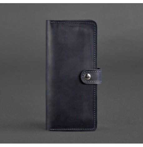 Портмоне из натуральной кожи 7.0 (синее) кожа Crazy Horse