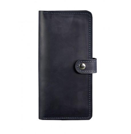 Портмоне из натуральной кожи 7.0 (синее) кожа Crazy Horse