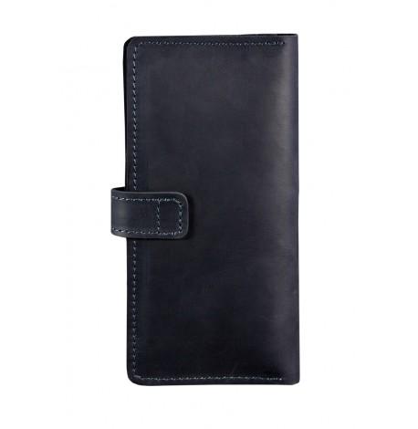 Портмоне из натуральной кожи 7.0 (синее) кожа Crazy Horse