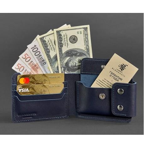 Чоловіче портмоне з натуральної шкіри Zeus 9.0 (темно-синє)