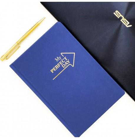 Недатированный блокнот-ежедневник Active My perfect day (синий-золото)