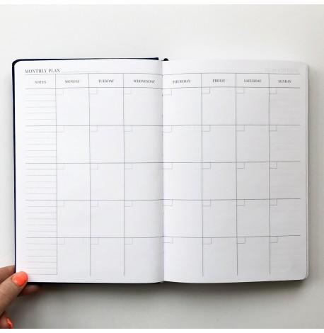 Недатированный блокнот-ежедневник Active My perfect day (синий-золото)