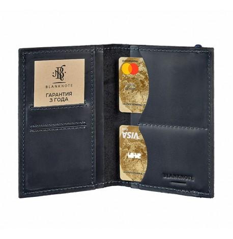 Обкладинка для паспорта зі шкіри 2.0 (темно-синя)
