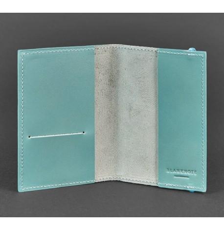 Обложка для паспорта из кожи 1.0 (бирюзовая)