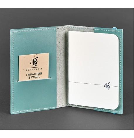 Обложка для паспорта из кожи 1.0 (бирюзовая)