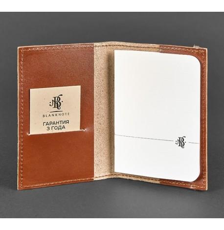 Обкладинка для паспорта зі шкіри 1.0 (світло-коричнева)