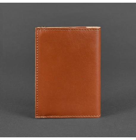 Обкладинка для паспорта зі шкіри 1.0 (світло-коричнева)