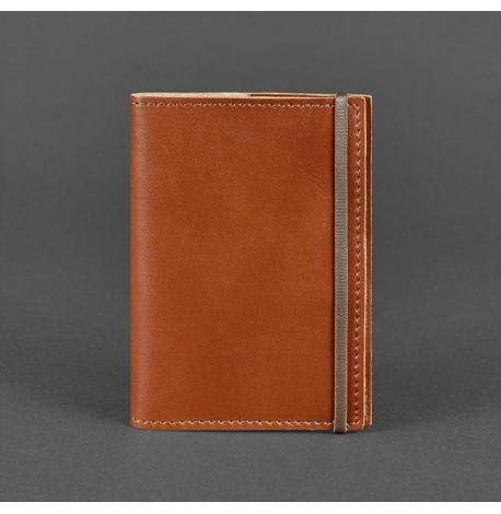 Обкладинка для паспорта зі шкіри 1.0 (світло-коричнева)