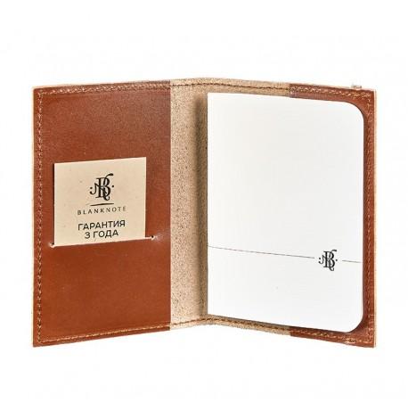 Обкладинка для паспорта зі шкіри 1.0 (світло-коричнева)