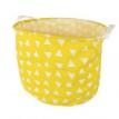 Кошик для іграшок, білизни з ручками циліндричний "Трикутники" жовтий