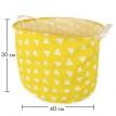 Кошик для іграшок, білизни з ручками циліндричний "Трикутники" жовтий