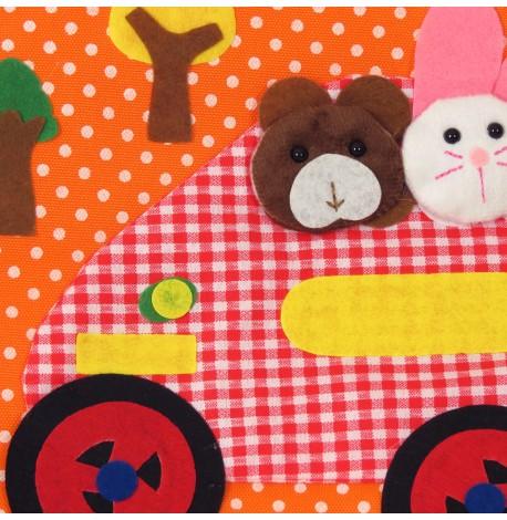 Детский рюкзак "Машина с животными" оранжевый 