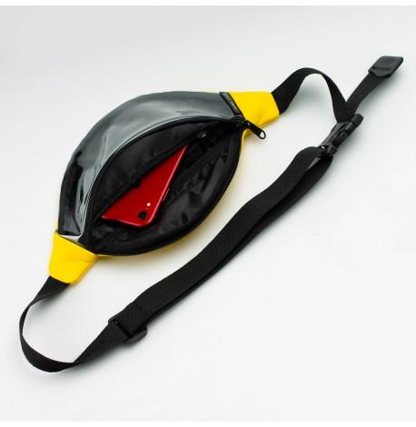 Поясна сумка-бананка жовта прозора