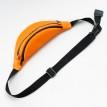 Поясна сумка-бананка помаранчева шкіряна з ланцюжком