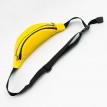 Поясна сумка-бананка жовта шкіряна з ланцюжком