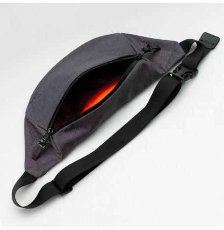 Поясная сумка-бананка меланжевая Large