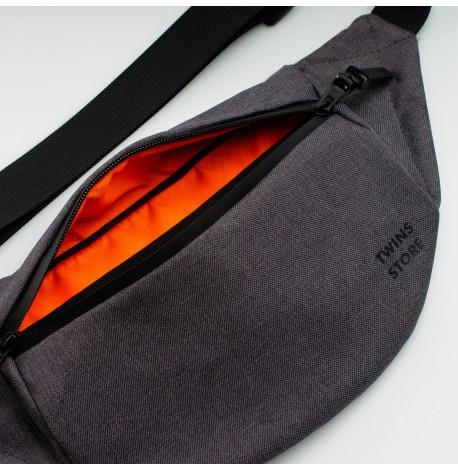 Поясная сумка-бананка меланжевая Large