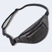 Поясна сумка-бананка чорна шкіряна Relief