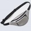 Поясна сумка-бананка срібна шкіряна Relief