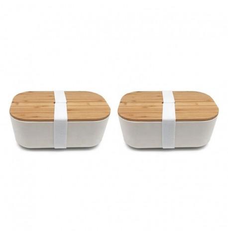 Ланч бокс из бамбука Bamboo Box Be Different (бежевый)