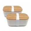 Ланч бокс из бамбука Bamboo Box Be Different (бежевый)