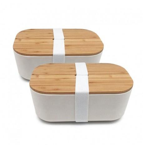 Ланч бокс из бамбука Bamboo Box Be Different (бежевый)