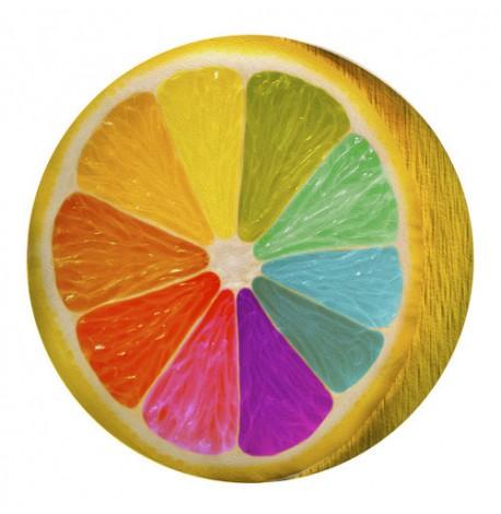 Подушка кругла "Райдужний лимон"