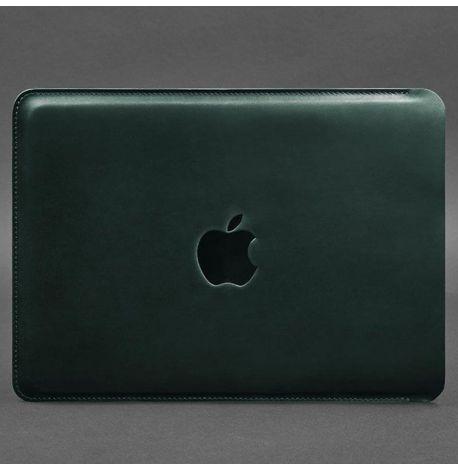Кожаный чехол Side для MacBook 13'' (зеленый) кожа Crazy Horse