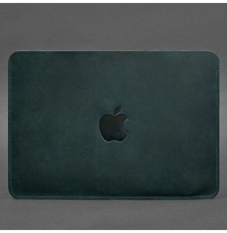 Кожаный чехол Up для MacBook 13'' (зеленый) кожа Crazy Horse