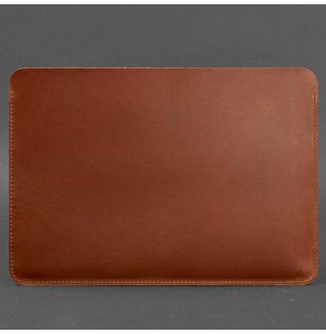 Кожаный чехол Up для MacBook 13'' (светло-коричневый) кожа Crazy Horse